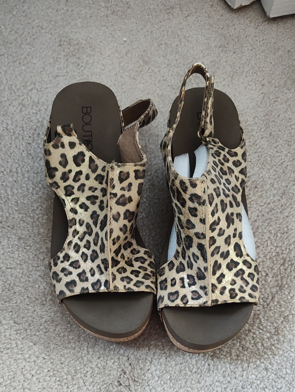 Boutique by Sienna Leopard Print Slingback Sandals - Tan/Black